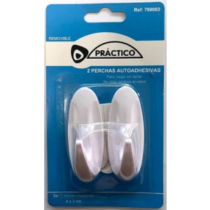Set de perchas plásticas autoadhesivas