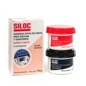 Siloc Epoxi en pasta Pega Bachas Pote 150 g Blanco