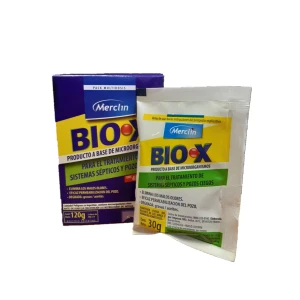 Bio x. Tratamiento para pozos negros y cámaras sépticas Caja 4 Sobres 30g c/u