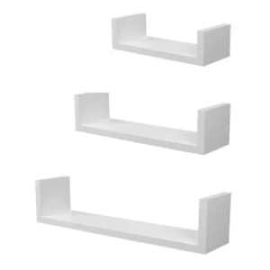 Kit de 3 repisas en "U" 25 x 35 x 45 cm Blanco